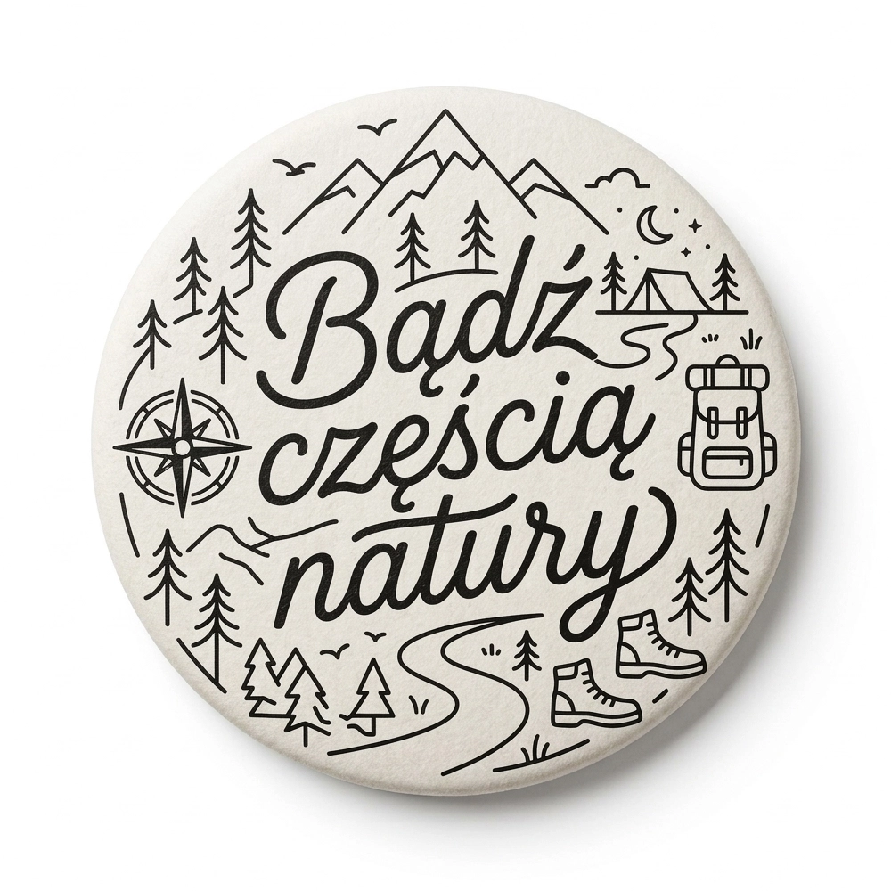 Przypinka turystyczna badz czescia natury.webp