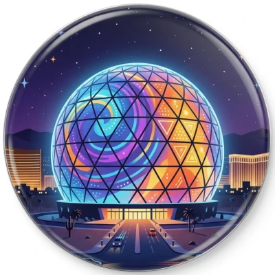 Przypinka button Mohilo Las Vegas Sphere USA 32mm