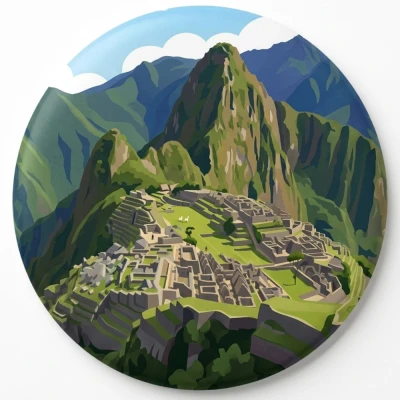 Przypinka button Mohilo Machu Picchu Peru 58mm