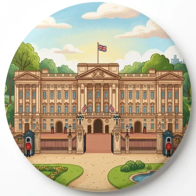 Przypinka button Mohilo Pałac Buckingham Wielka Brytania 32mm