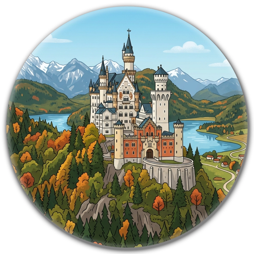 przypinka turystyczna Zamek Neuschwanstein.webp
