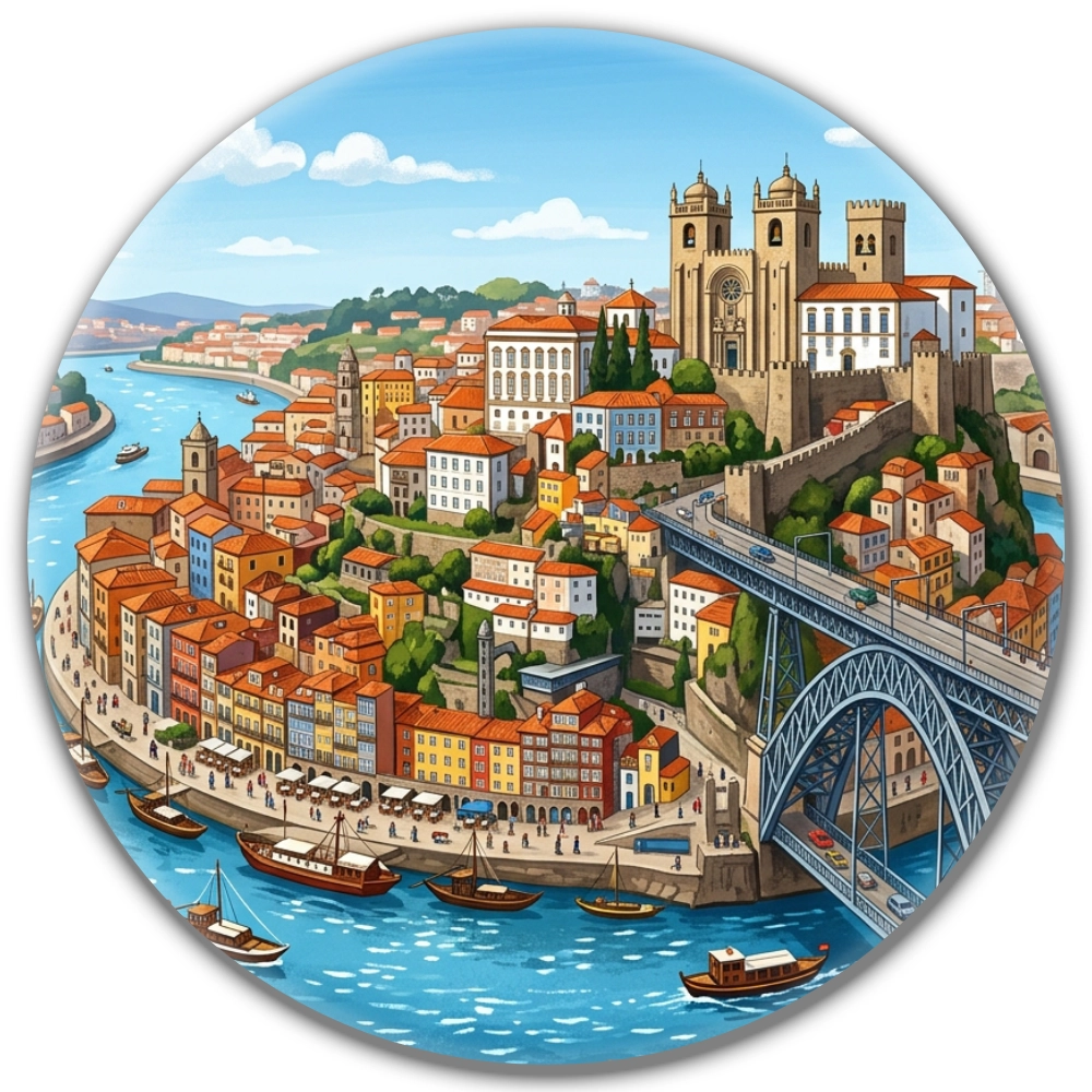 przypinka turystyczna Stare miasto Porto.webp