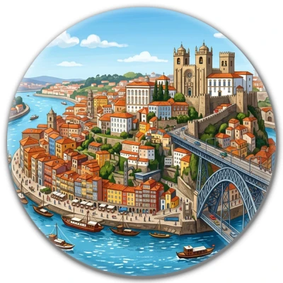 Przypinka button Mohilo Stare Miasto w Porto 32mm