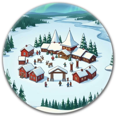 Przypinka pin Mohilo Rovaniemi Finlandia- Wioska Świętego Mikołaja 58mm