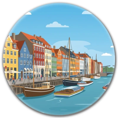 Przypinka button Mohilo Nyhavn Dania 58mm