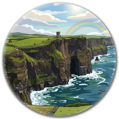 Przypinka button Mohilo Klify Moheru Irlandia 58mm
