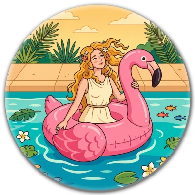 Przypinka pin Mohilo – Wenus na wakacjach 32mm