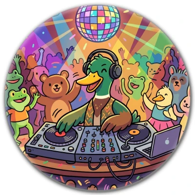 Przypinka pin Mohilo – DJ Kaczka: Party animals 58mm
