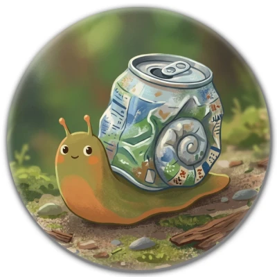 Przypinka pin Mohilo – Ślimak recyklingowy 58mm