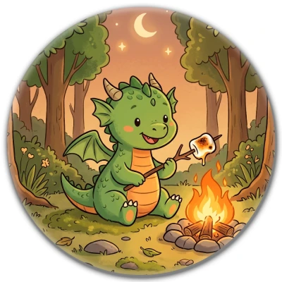 Przypinka pin Mohilo – Smoczek przy ognisku 58mm