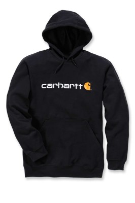 Bluza męska z kapturem Carhartt Midweight Signature Logo Sweatshirt 001 czarny