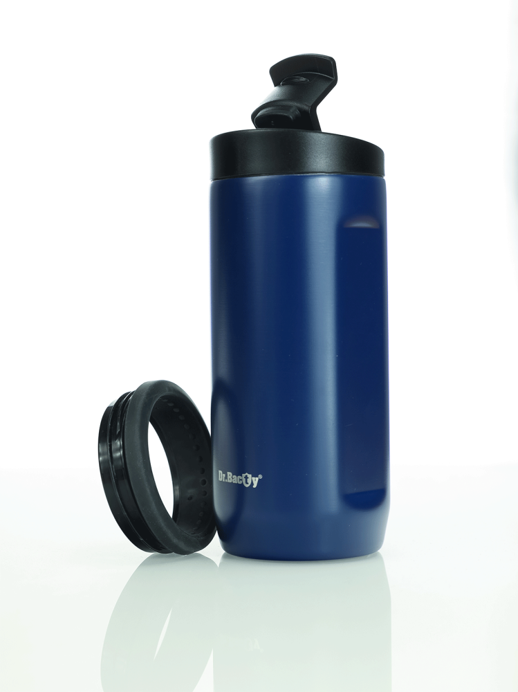 Kubek termiczny na kawę 2 w 1 Dr.Bacty Notus 360 ml granatowy