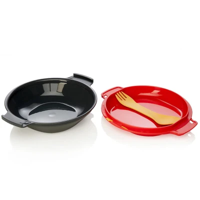 Zestaw naczyń turystycznych Humangear GoKit Light 5 charcoal-red
