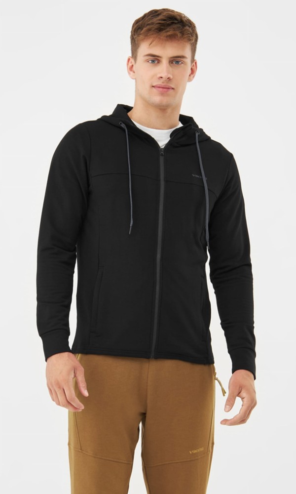 Bluza męska bambusowa rozpinana z kapturem Viking Lonetree 0900 czarny