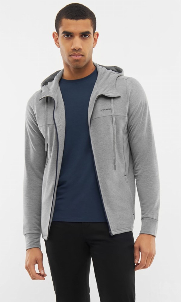 Bluza męska bambusowa rozpinana z kapturem Viking Lonetree 0800 szary