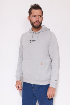 Bluza męska z kapturem Carhartt Force Lightweight Logo Asphalt Heather