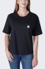 Koszulka damska bawełniana z kieszonką Carhartt Lightweight Crewneck czarny