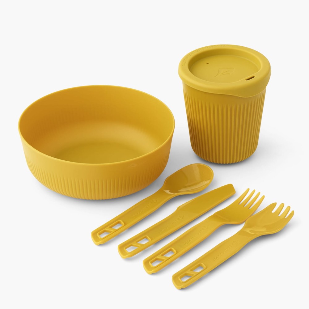 Zestaw naczyń turystycznych 6-częściowy dla jednej osoby Sea To Summit Passage Dinnerware Arrowwood Yellow