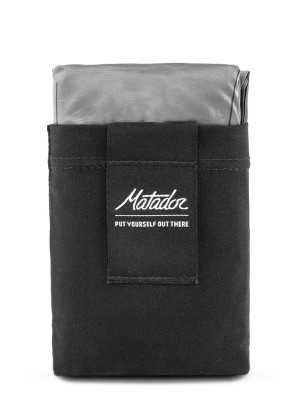 Koc piknikowy kieszonkowy składany Matador Pocket Blanket 4.0 szary w czarnym pokrowcu