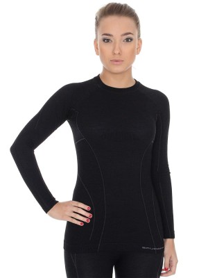 Bluza termoaktywna damska Brubeck Active Wool LS12810 czarny